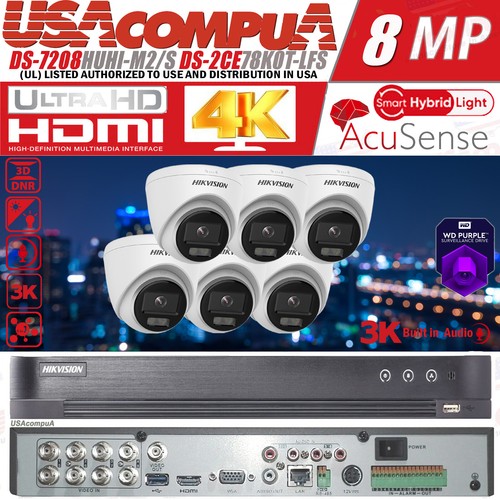 Hik OEM 8CH 4K Security CCTV Camera System Kit 3K Smart DuaL Light Audio Lot - Picture 17 of 19