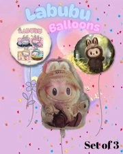 MONSTER Mylar Balloons Set of 3 La BU Birthday Foil Balloons