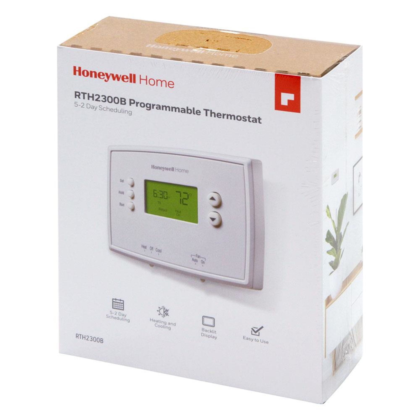 Home 5-2 day programmable hot and cold thermostat with illuminated display