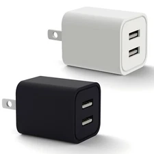 Cell Phone Fast Charger US Wall Plug Travel Dual USB Port Power Adapter Charging