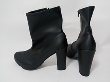 stiefel Kunstleder schwarz , Gr. 40 - 47  RV, neu, 12 cm Absatz BOLINGIER POLEN