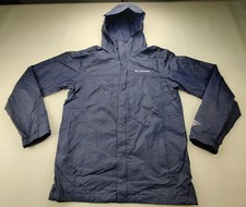 Columbia Omni-Tech Men's Small Navy Full Zip Long Sleeve Windbreaker Hood Jacket