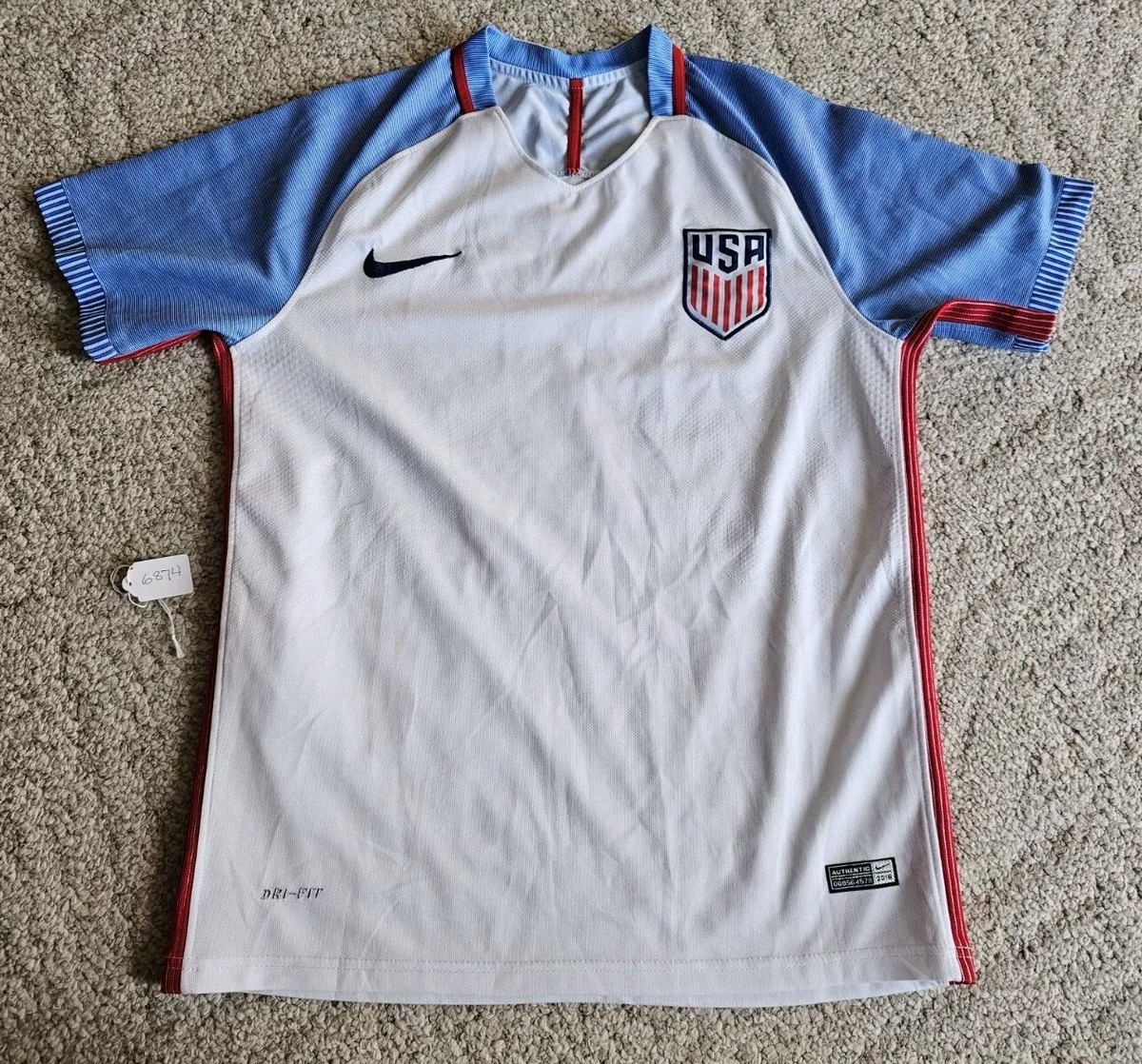 【超レア】　アメリカ代表　トレーニングシャツ　サッカー　ナイキ　ユニフォーム Nike USA Natinal Soccer Team Jersey Mens Sz Medium? Dri-fit White