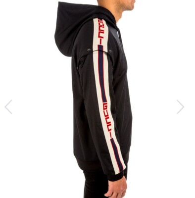 Gucci size XS 475354 X5U11 Technical Jersey Hoodie Removable