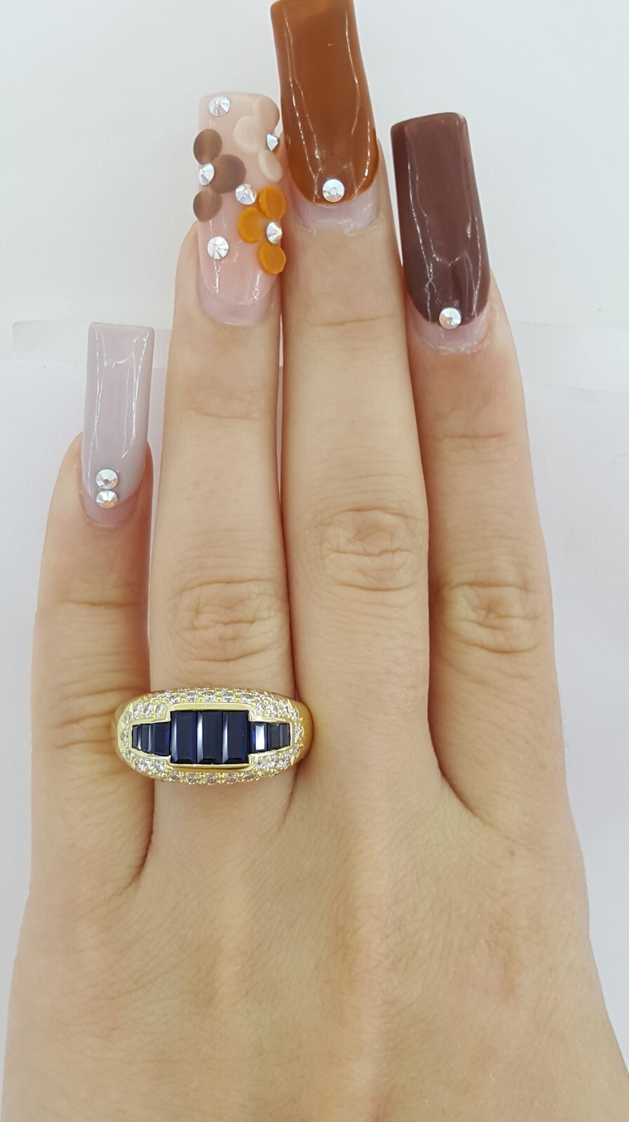 1970s Kurt Wayne 2.75 ct Blue Sapphire & Diamonds… - image 2