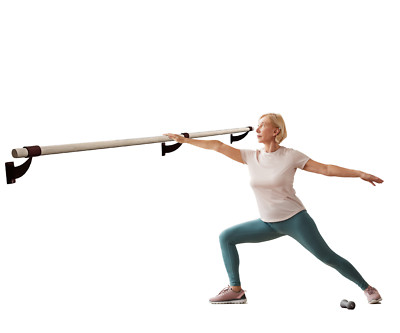 2'' senior standing physical therapy bar stretching handrail Sport Rehab 8 Ft Blk