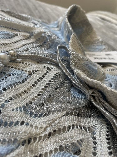 ★ EdeL ★ Designer Beachwear Badeshorts + Kimono Blau Silber Spitze Gr. L ★ Neu ★ - Bild 14 von 23