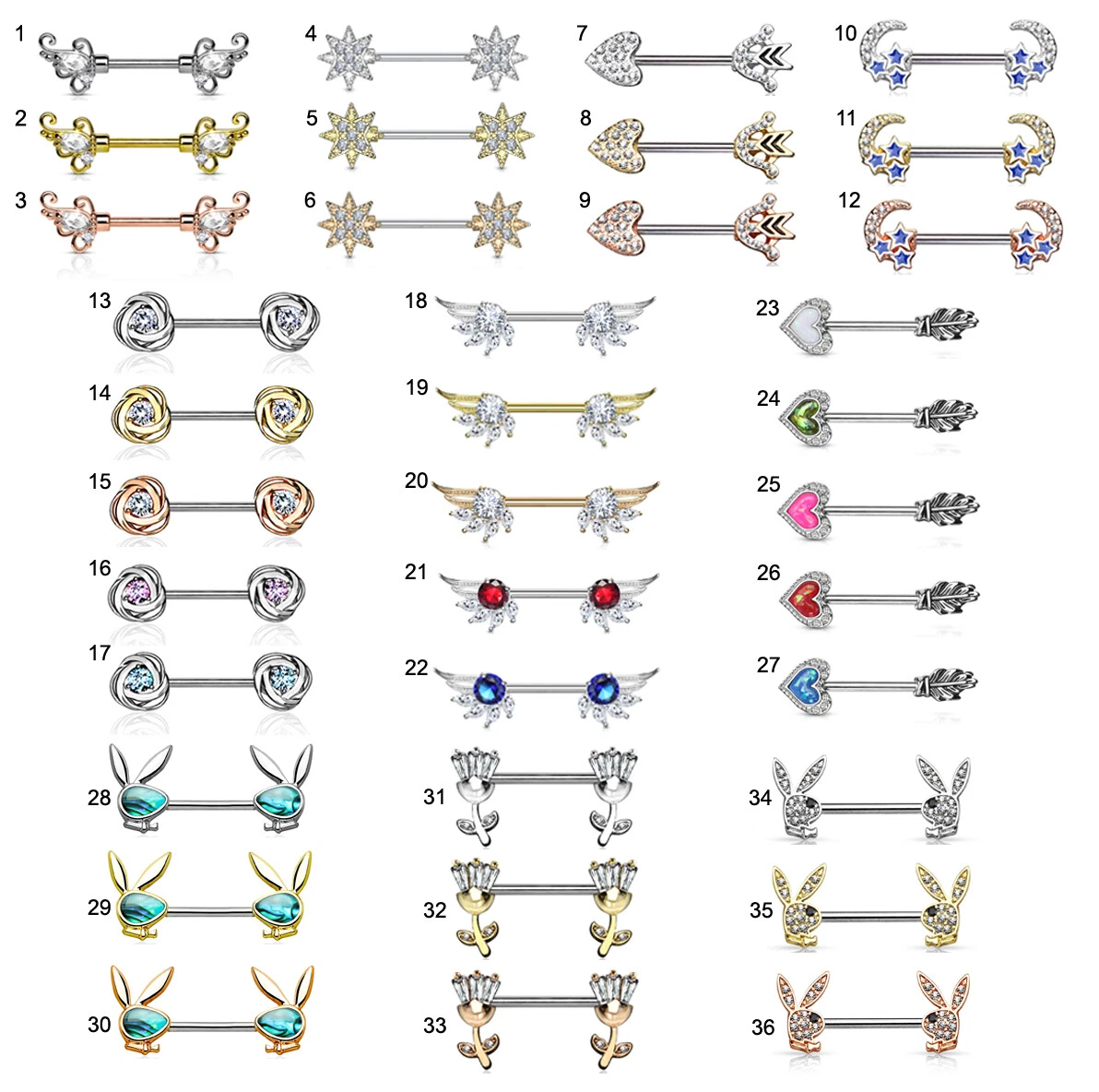 Surgical steel 2024 nipple bars
