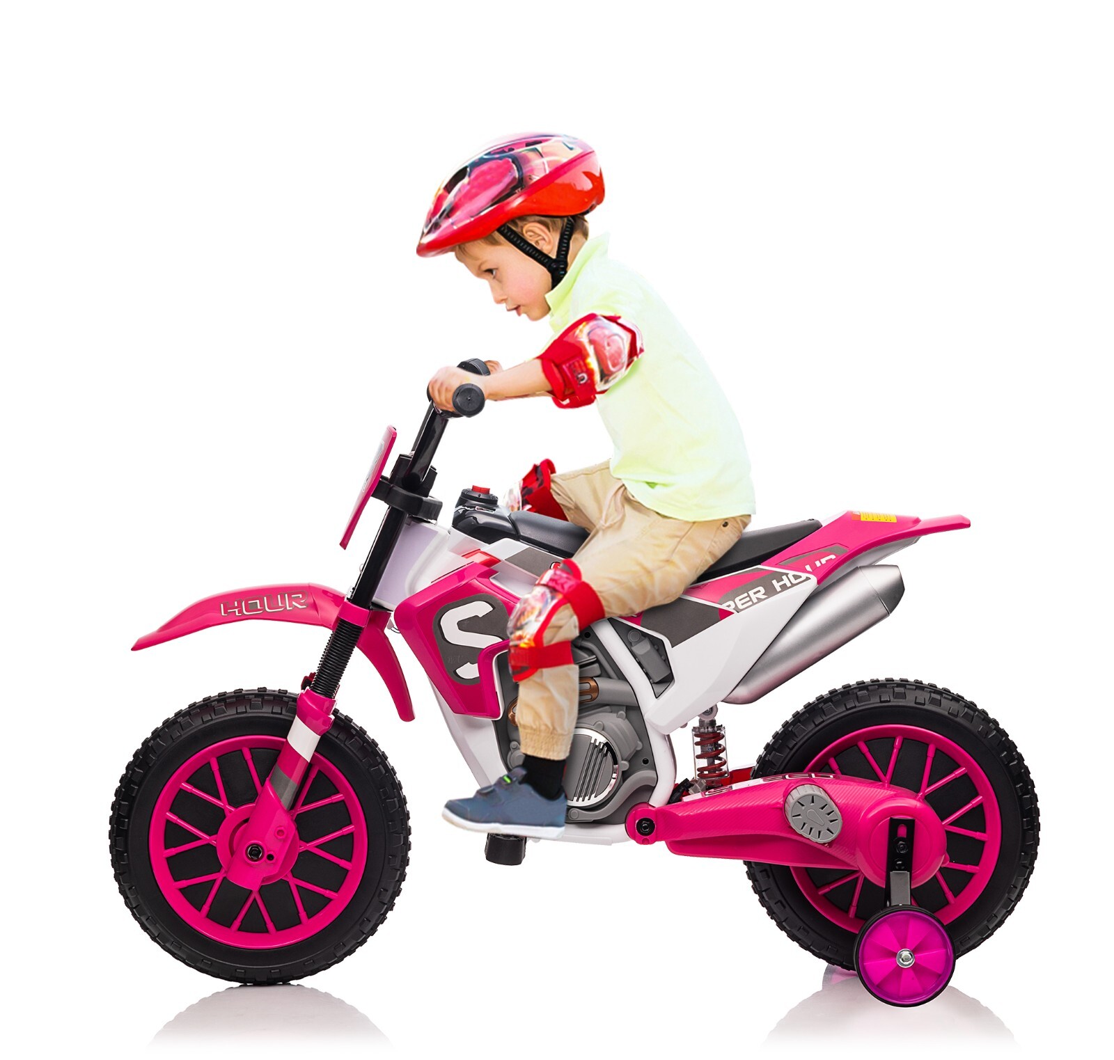TOBBI Electric 12V Kids Ride On Motorcycle Dirt Bike w/ Trai
