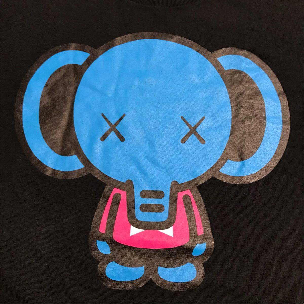 BAPE x kaws Elephant T-shirt Black A Bathing Ape Size S | eBay