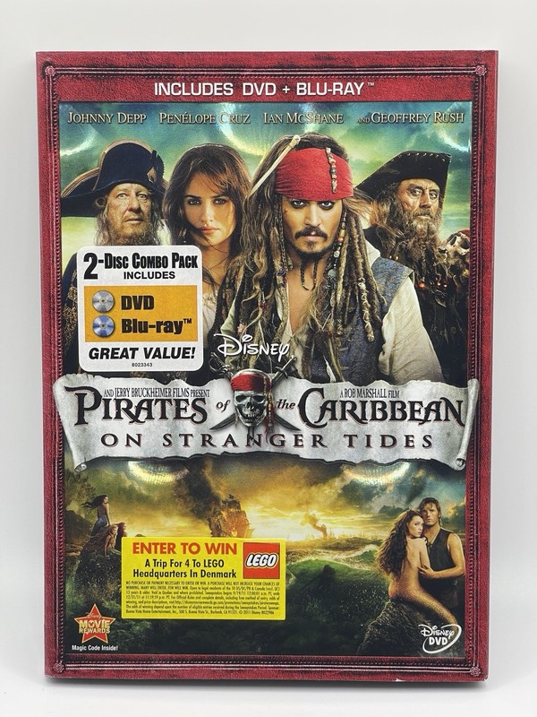 Pirates of the Caribbean: On Stranger Tides (DVD/Blu-ray, 2011, 2-disc) Like New