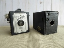2 Vtg CAMERA Lot Kodak No.0 Brownie 127 Roll Film - Herco Imperial 620 Snap Shot