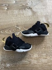NIKE Run Drift Toddler 4 Black Gold Huarache Shoes AH7827-007