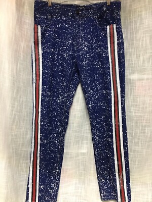 Diamond Stash Men s Jeans 38 Blue Denim Straight Leg Regular Speckled Paint D-2