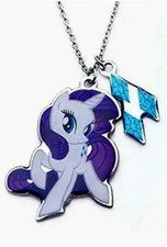 My Little Pony Rarity Stainless Steel Dual Pendant Necklace - Brand New 
