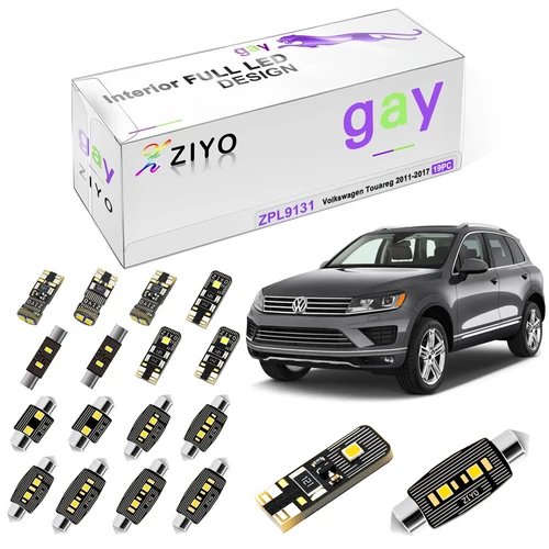 19 Bulbs Deluxe White LED Interior Light Kit For VW Touareg 2011-2017 Error Free