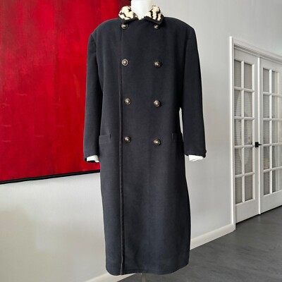 ジャケット・アウター GIANNI VERSACE 1990s Quilted Wool Coat GIANNI VERSACE Pea Coat Wool Quilted w/ Fur Collar from F/W 1992