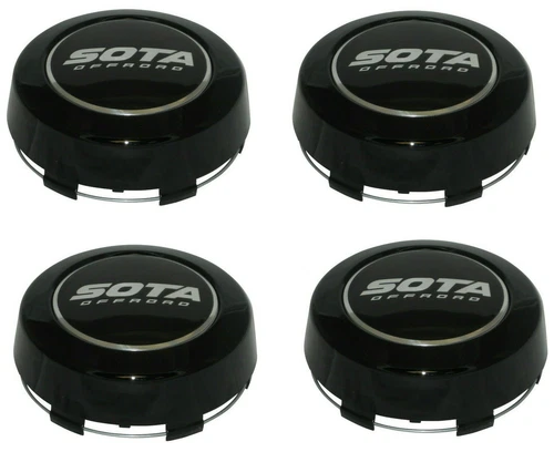 4 CAP DEAL SOTA OFFROAD GLOSS BLACK 8 LUG WHEEL RIM CENTER CAP A608F-1 6005K132