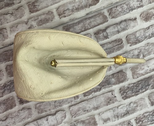 Borsa a mano piccola Bien Davis struzzo bianco vintage anni '60 MCM telaio borsa foderata - Foto 9 di 11