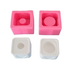 Square with Heart Candlesticks Silicone Mould DIY Holder Resins Molds