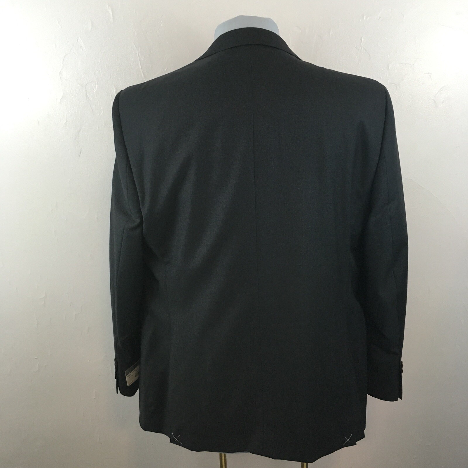 dkny 2 piece mens suit 44r solid dark gray slim fit new nwt 100 wool