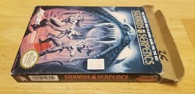 Swords and Serpents  box Nintendo NES , box is faded. Tested works