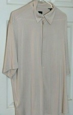 HUGO BOSS MENS XL SHORT SLEEVE SHIRT CREAM