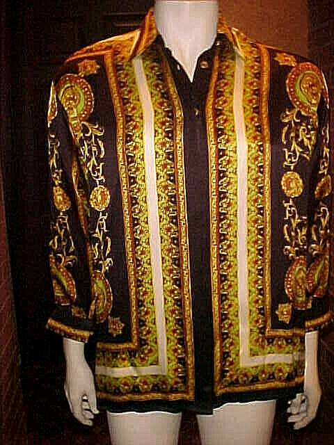 UNISEX MASSARDI GOLD LABEL SILK SHIRT MULTICOLOR WOMENS MEDIUM