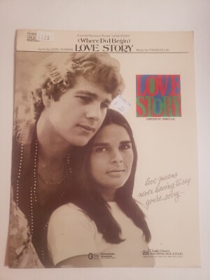 Love Story Piano Vocal Sheet Music by Francis Lai 1970, 1971
