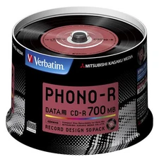 50 Verbatim Japan Blank CDR Discs 700MB 48x CD-R SR80PH50V1 Record Design