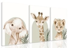 Nursery Canvas Wall Art Set Of 3 Baby Boy Girls Kids Room Picture Wall Decor ...