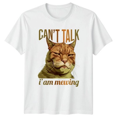 Cant Talk I Am Mewing T-Shirt Mewing Aesthetic Cat Meme