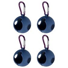 4 Pack Golf Ball Holder Silicone Protective Sleeve with Buckle Blue