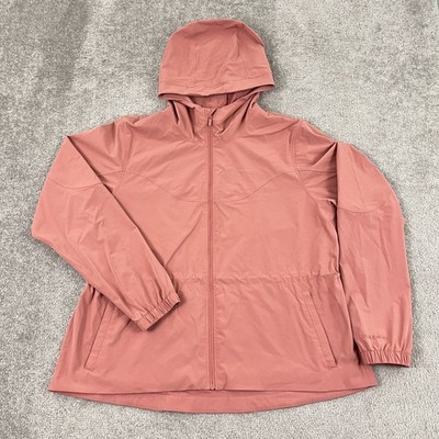 Lululemon Packable Water Repellent Jacket Women Size 12 Brier Rose Hooded W4BY3S