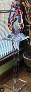 Shlomi Haziza Acrylic "Diana"  Signed Sculpture w/ Matching Pedestal L@@K Rare !