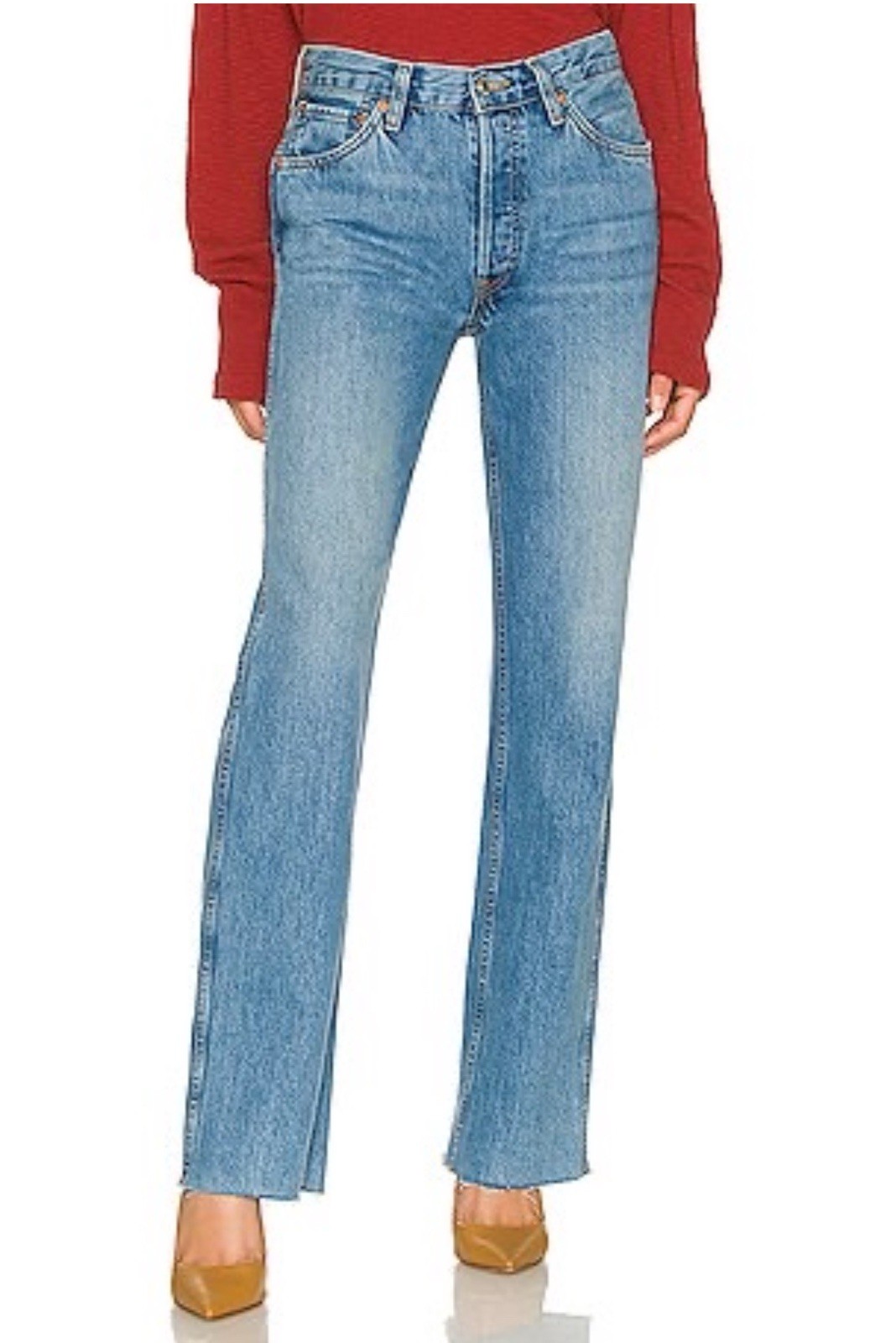 RE/DONE 90's High Rise Loose Jeans in Vintage Faded Blue Size 27 Womens NWOT