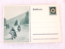 Alte Bildpostkarte / Ganzsache -  Motorradren...