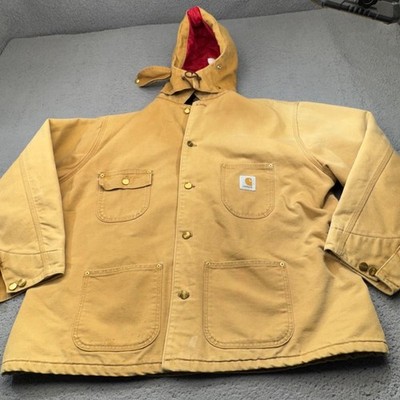 ジャケット・アウター 90s Carhartt Chore Coat Duck blanket Vintage Carhartt Brown Duck Blanket Lined Coat Chore Jacket Size