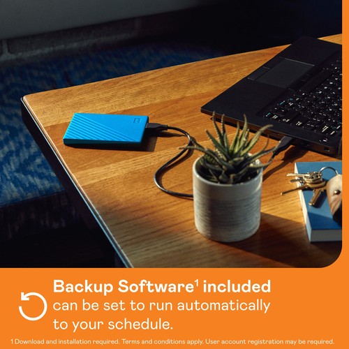 1TB My Passport, Portable External Hard Drive, Blue, backup software with def... - 第 3/6 張圖片