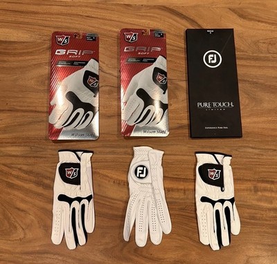 Lot of 3 Golf Gloves Wilson Staff FootJoy Mens Small Left Hand New