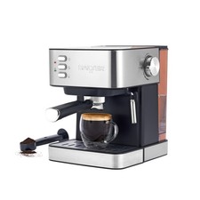 Salter Manual Espresso Machine With Milk Frother for Ground Coffee 1.6L Capacity
