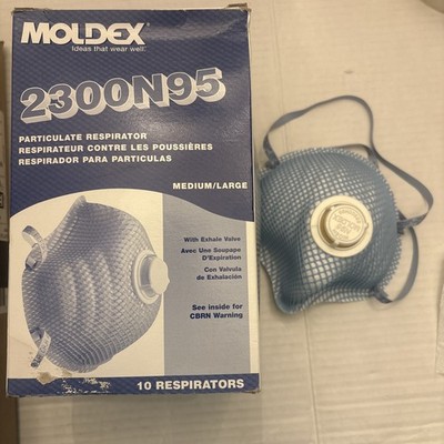 Moldex 2300 N95 Particulate Respirator Mask w/ Breathing Exhalation Valve 10/Box