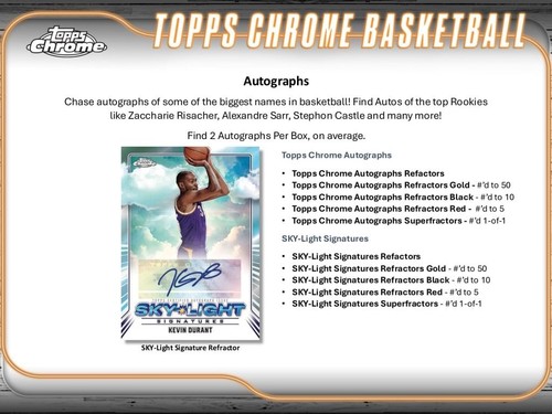 2024-25 Topps Chrome Basketball Hobby Box Factory Sealed - Picture 7 of 8