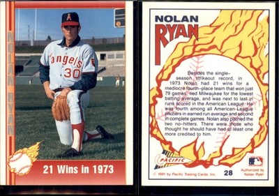 1991 Pacific Trading Card Company HOFER Nolan Ryan-Buy Volume and