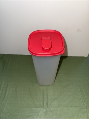 TUPPERWARE Slim Line PITCHER Sheer w/Red Lid 2 Liter 5772D-3