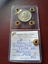 5 Lire 1926 FDC "Aquilino" Periziata Regno D' Italia Argento Silver Coin Rara