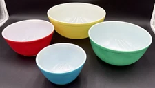 Vintage Pyrex Primary Colors Nesting Mixing Bowl Set OF 4 401-402-403-404 GUC