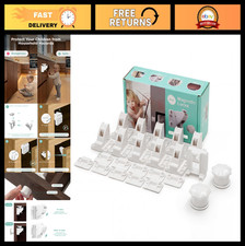 Child Safety Magnetic Cabinet Locks 10 Pack - Hidden ABS Latches, Easy Install,