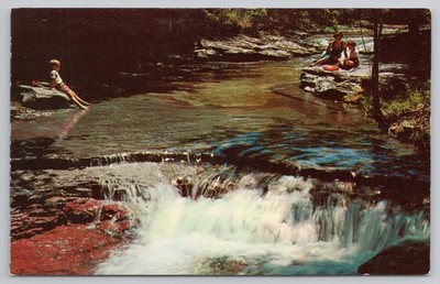 Postcard Cascades Roundtop Catskill Mountains NY New York Scenic View