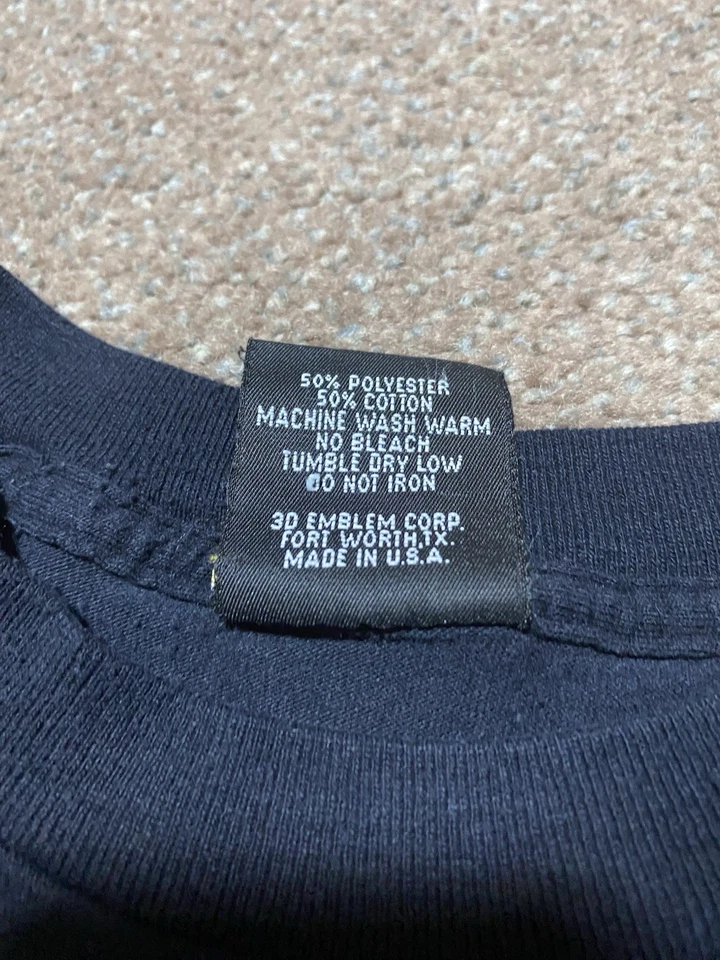 Camiseta Motociclista Estampado Lobo 3D Emblema Vintage Años 90 “Survivor”, Talla XL Puntada Única Foto 4 de 4